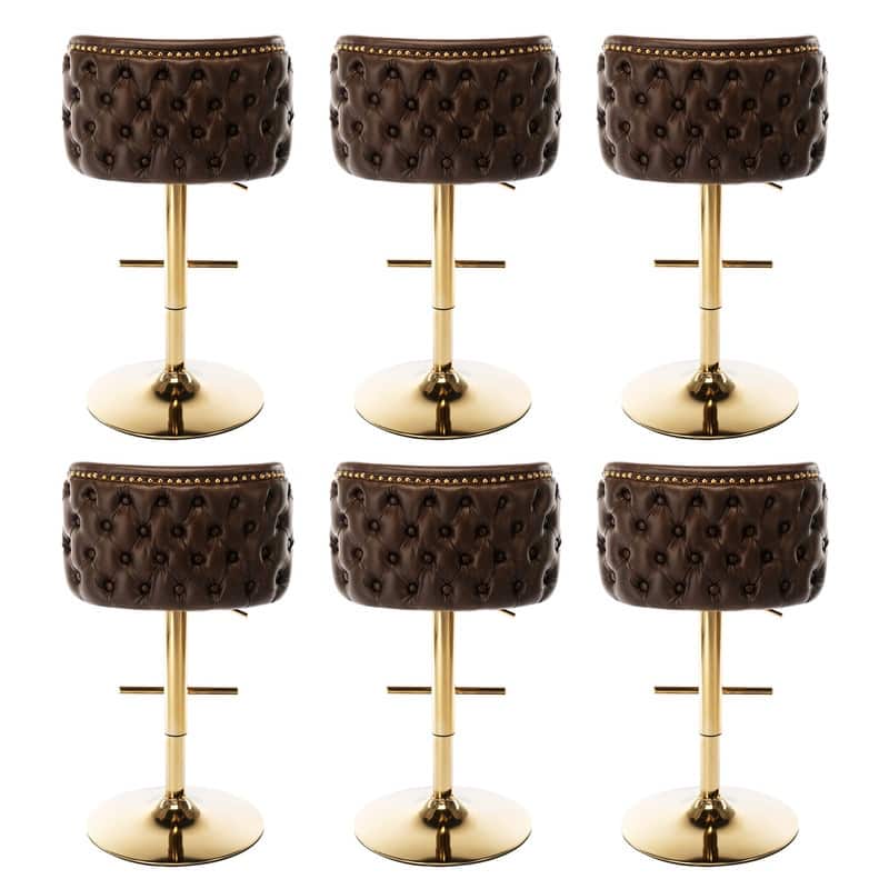 Upholstered Swivel Counter Bar Stools Set of 4