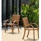 preview thumbnail 14 of 13, Tottenville Outdoor Patio FSC Certified Wood Stackable Chairs 2 or 4pc by Havenside Home Teak finish - Set of 2