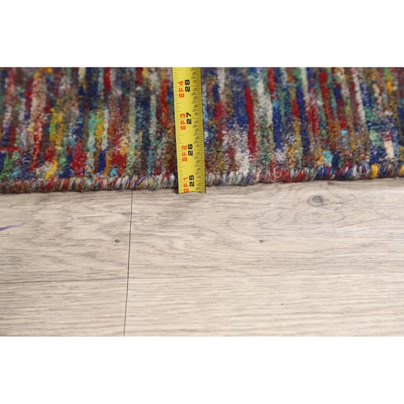 Hand Knotted Oriental 100% Wool Carpet Tribal Abstract Multi-Colored Gabbeh Area Rug - 8' 1'' X 5' 3''