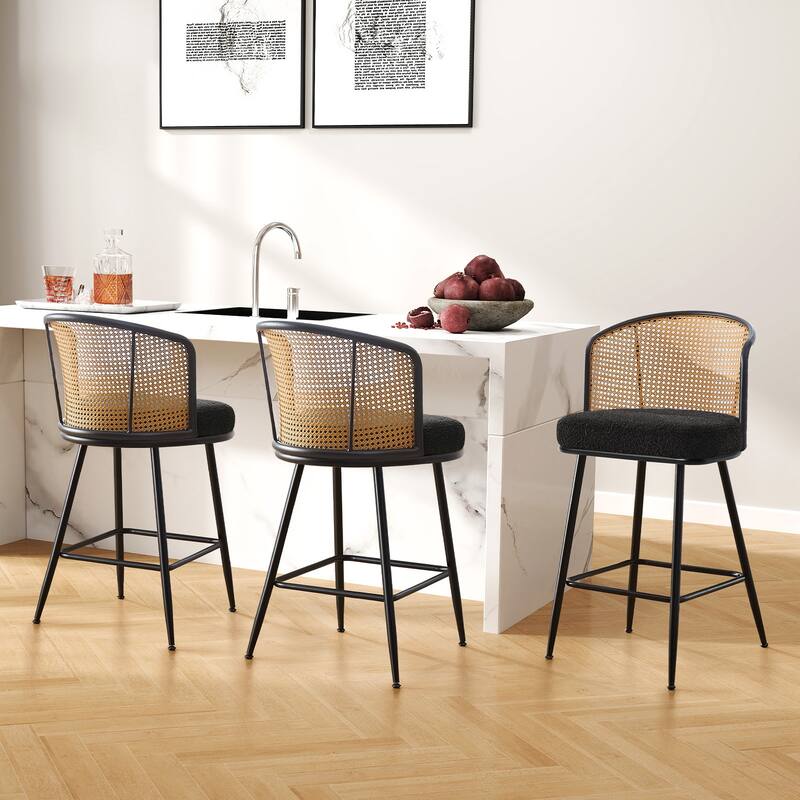 26"/29" Rattan Upholstered Bar Stool /Counter Stools Set of 2/3/4