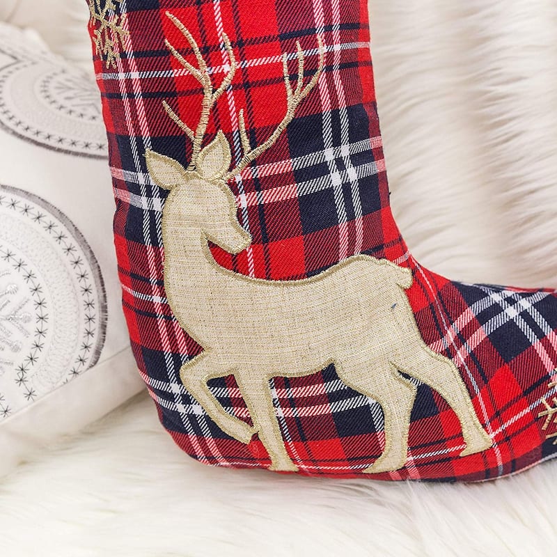 Homey Cozy Floral Velvet Embroidered Christmas Stocking