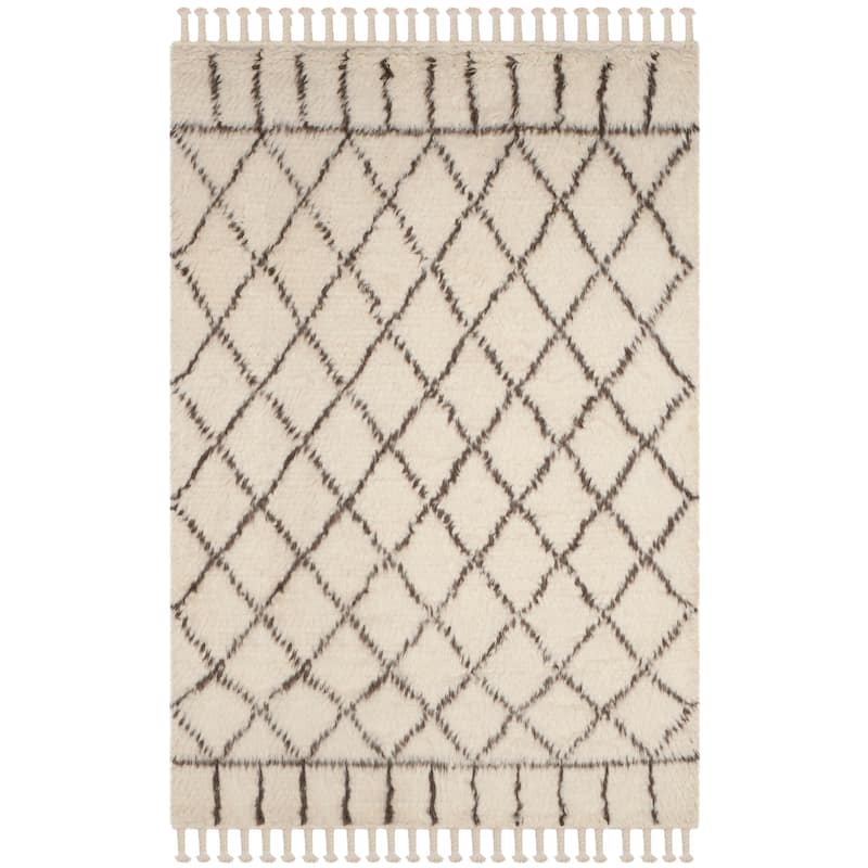 SAFAVIEH Handmade Casablanca Shag Magarete Tribal Wool Rug