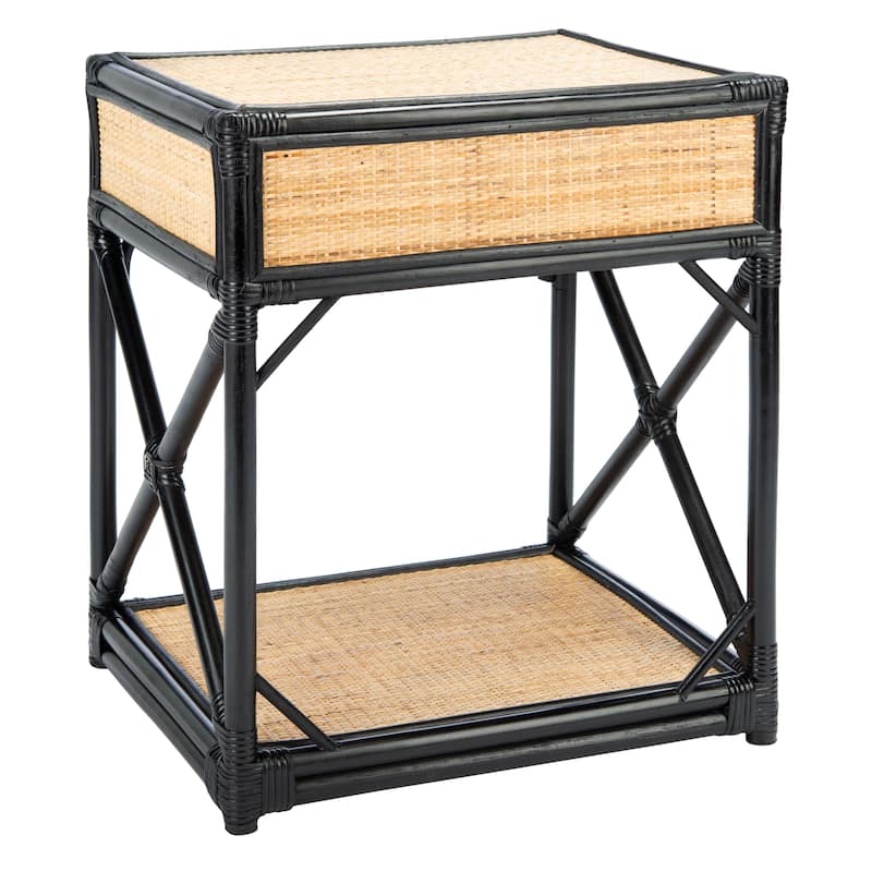 SAFAVIEH Aliyah Bali Coastal 1-Drawer 1-Shelf Nightstand