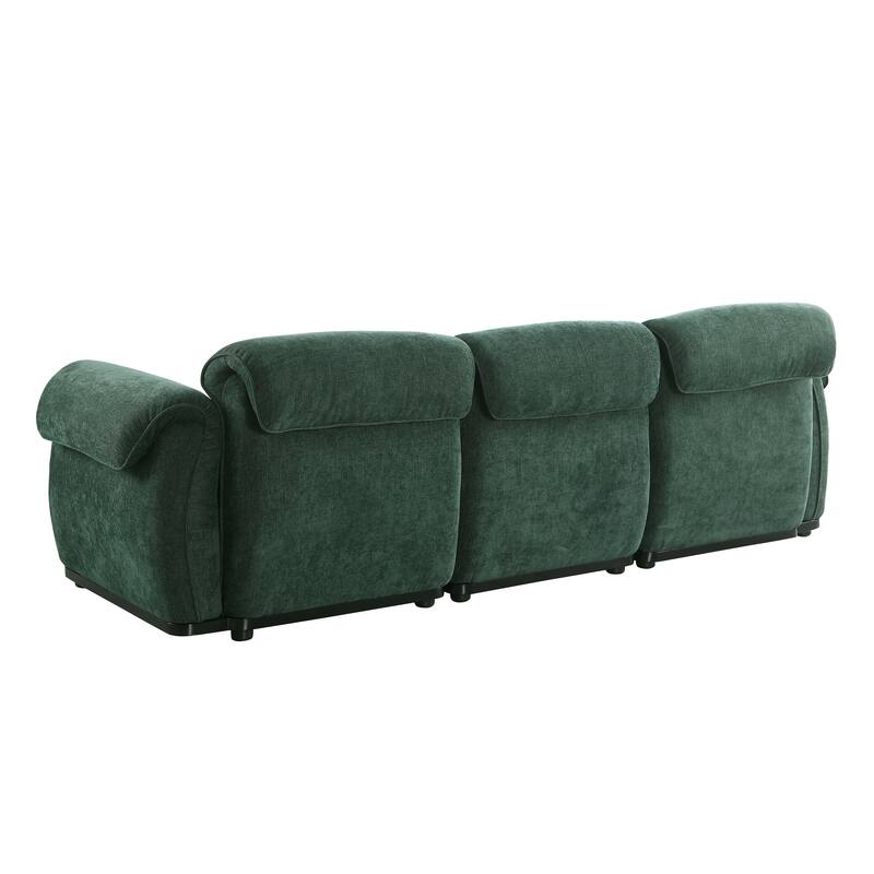 93" 3-Seater Chenille Modular Sofa - Fashionable Sofa with Iron Frame for Living Room, Bedroom