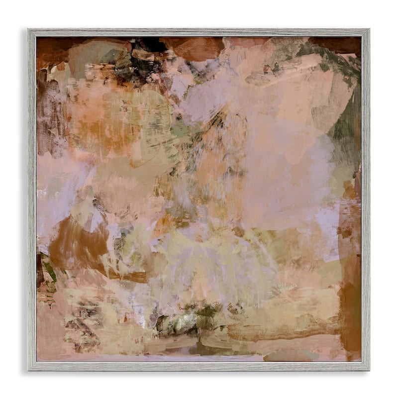 Stupell Earth Tones Abstraction Framed Giclee Art Design By Hayley Michelle - 12 x 12 - Grey