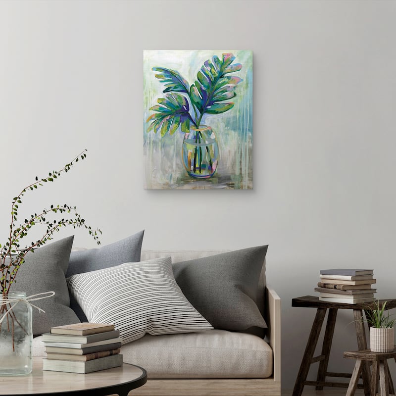 Palm Leaves II by Jeanette Vertentes Canvas Art Print