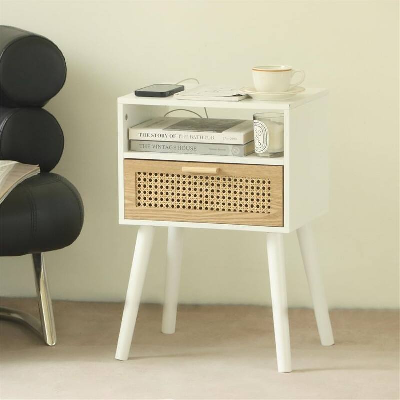 Modern Nightstand with Charging Station
