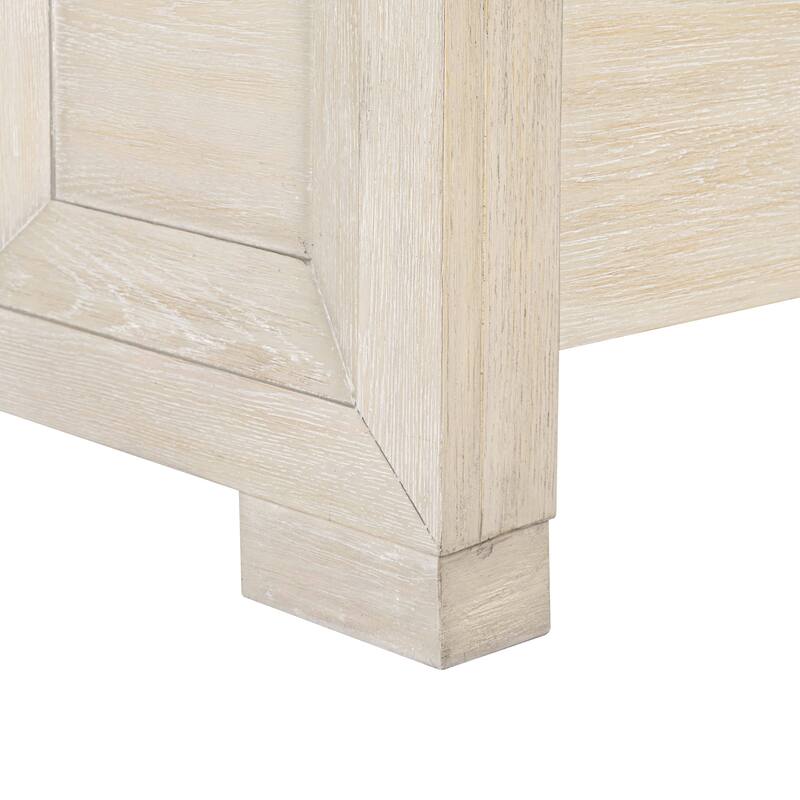 Furniture of America Durem Modern Classic 4-Piece Solid Wood Tawny Panel Bedroom Set with Desk