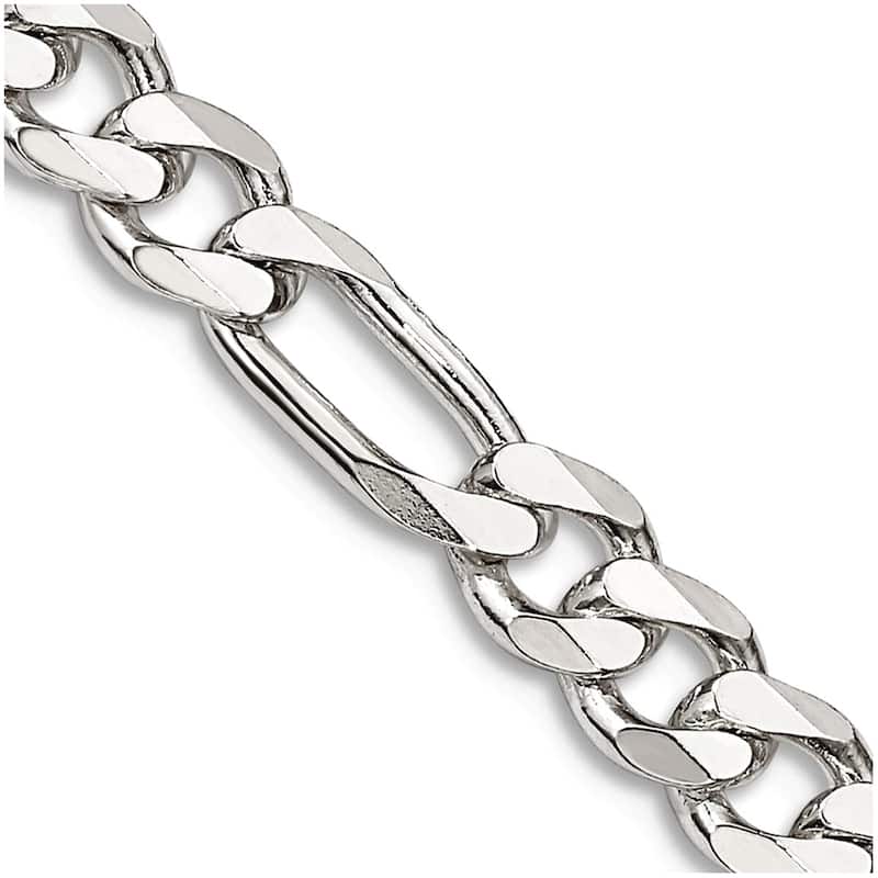 Curata 925 Sterling Silver 5.25mm Figaro Chain Necklace for Men