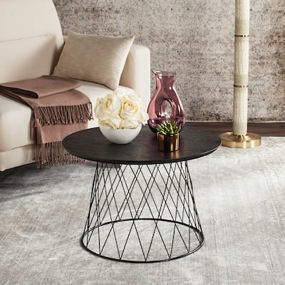 SAFAVIEH Roper Black End Table - 23.6" x 23.6" x 15.8"