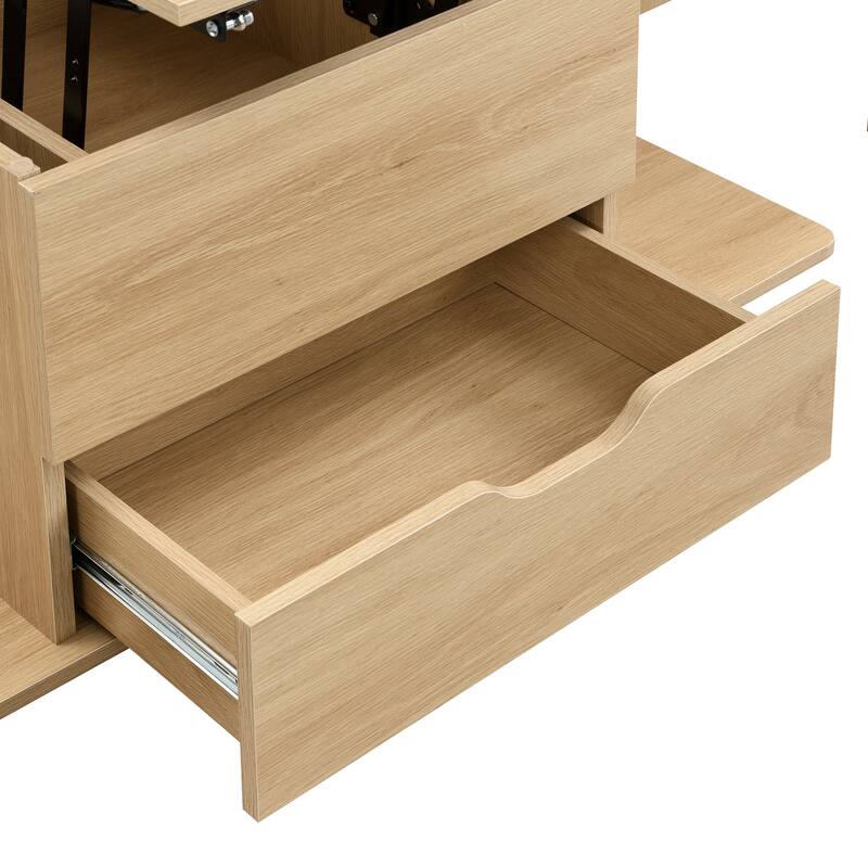 Christopher Knight Home - Calix Lift-Top MDF Coffee Table Set with 4 Stools and Smooth Locking Wheels