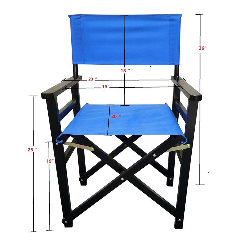 Set of 2 Wooden Canvas Folding Chairs