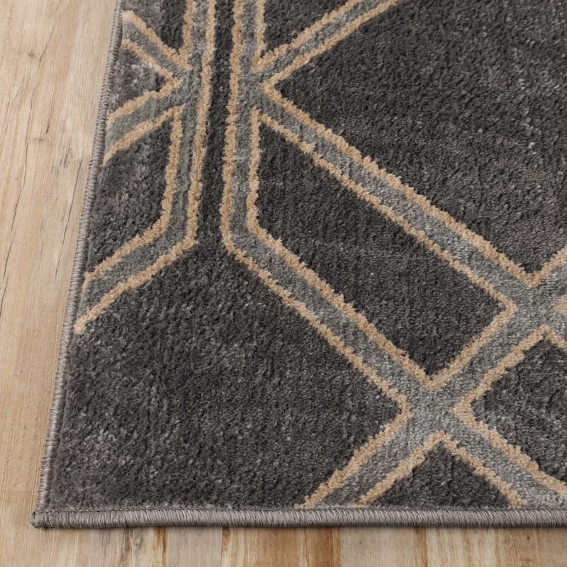 Modern Contemporary Geometric Lattice Runner or Area Rug by Superior