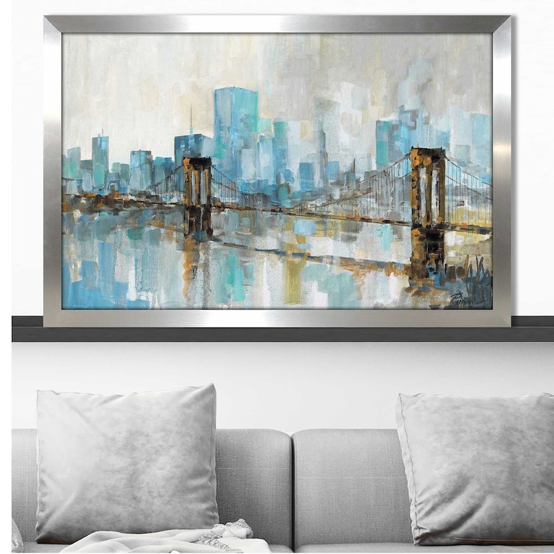 "Teal City Shadows" by Ruane Manning Print on Acrylic