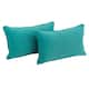 20-inch by 12-inch Lumbar Throw Pillows (Set of 2) - Aqua Blue