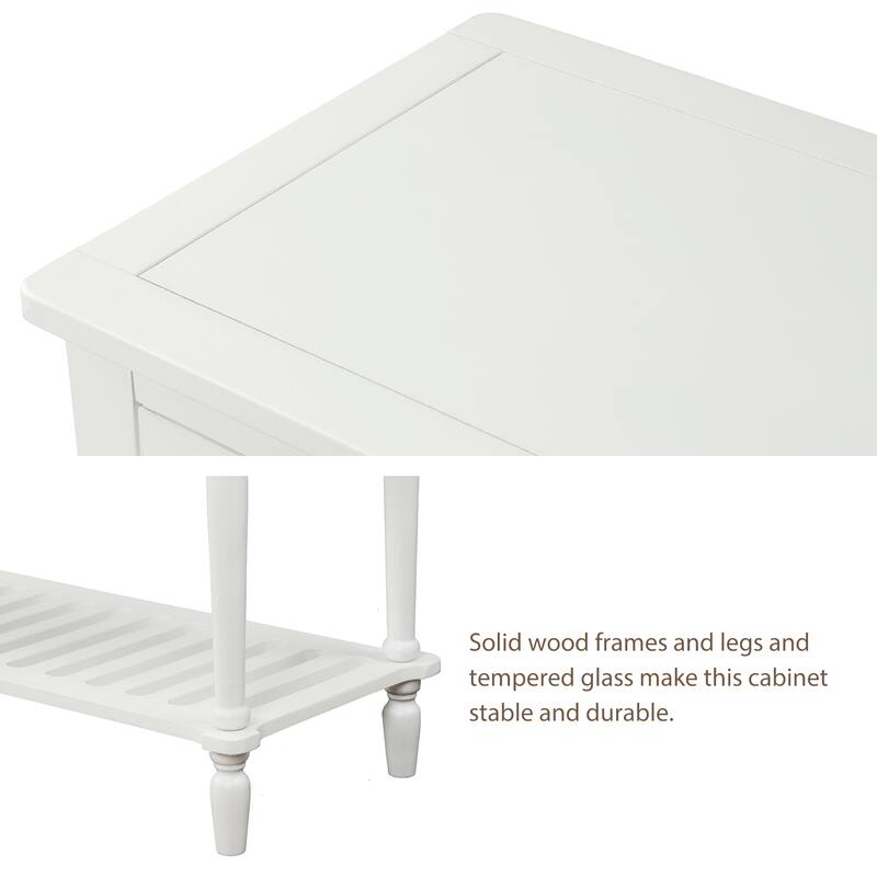 Farmhouse-Style Sideboard Glass Buffet Storage Cabinet, for Dining Rooms, Entryways and Living Rooms