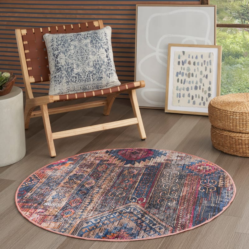 New Concept Washables Southwestern Machine Washable Area Rug
