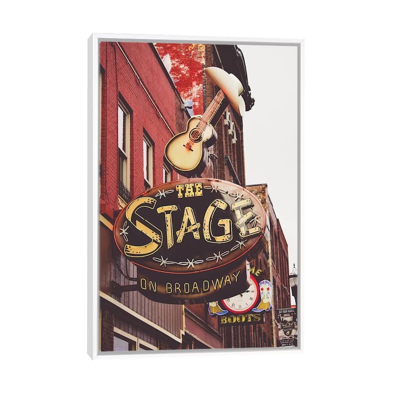 iCanvas "Nashville Neon IV" by Ann Hudec Framed Canvas Print - White - 26x18