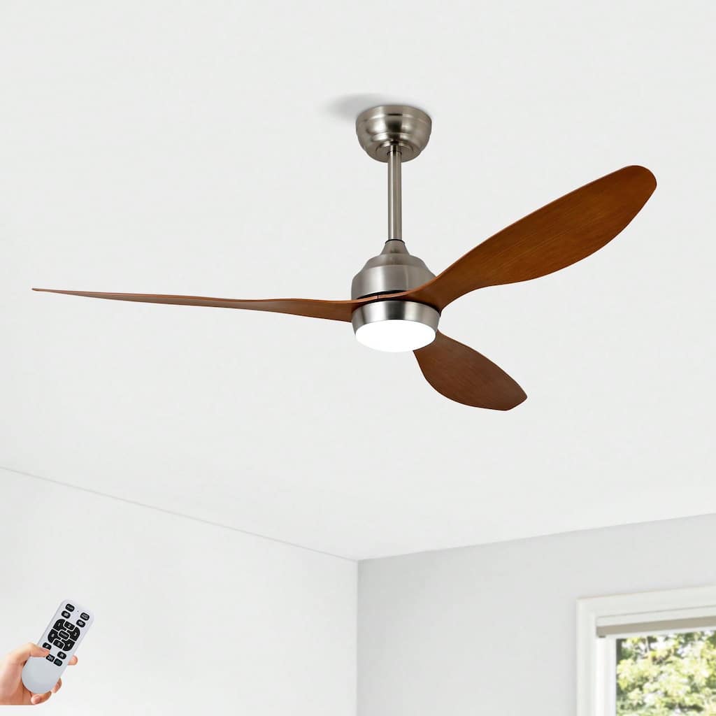 Cusp Barn 52" Farmhouse Ceiling Fan with Light and Remote, Quiet DC Motor 3 ABS Blade 6-Speed Reversible Ceiling Fan for Bedroom