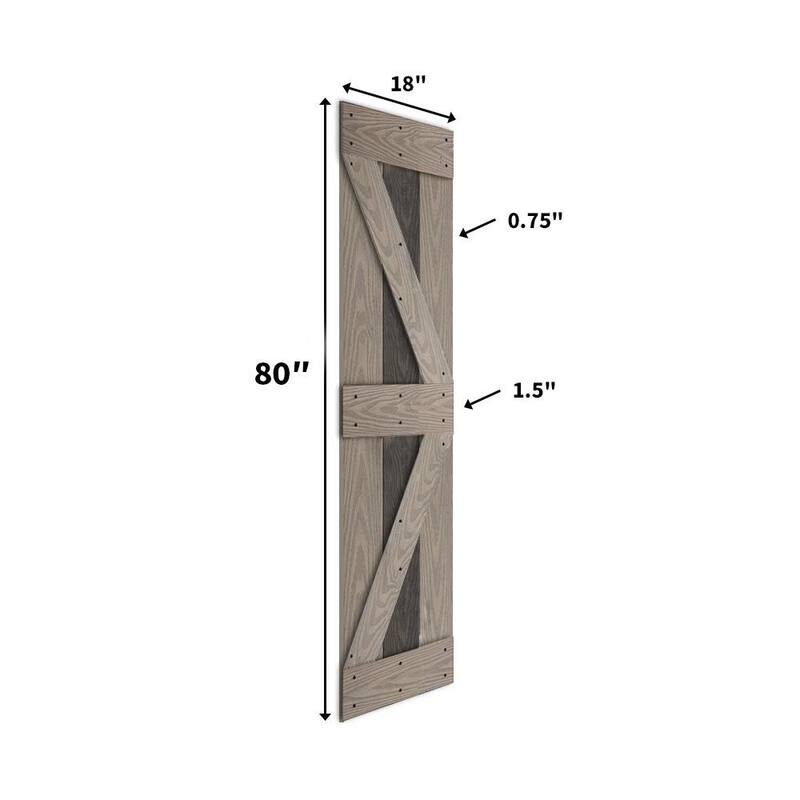 Coast Sequoia 30in./36in./48in. x 80in. Embossing Pine Wood Bi-Fold Barn Door With Sliding Hardware Kit
