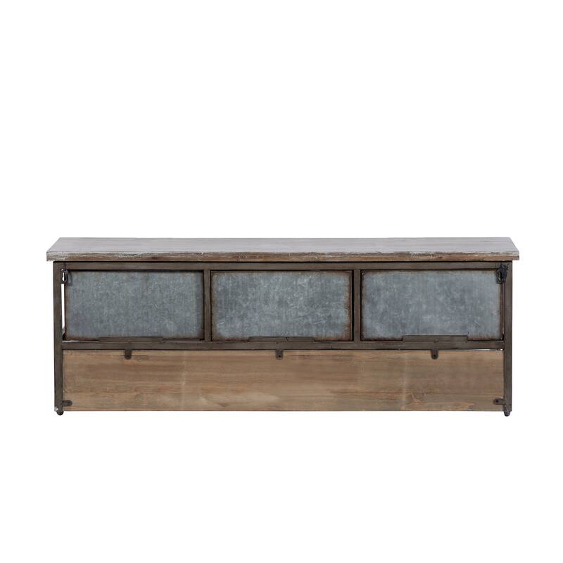 Brown Fir Farmhouse Wall Shelf 13 x 38 x 10 - 38 x 10 x 13