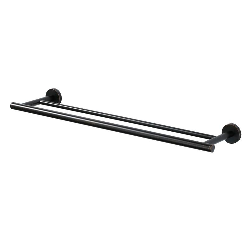 WOWOW Wall Mounted Stainless Steel Double Towel Bar - 24-inch - Oil Rubbed Bronze