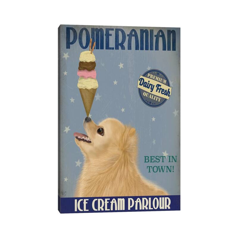iCanvas "Pomeranian Ice Cream" by Fab Funky Canvas Print