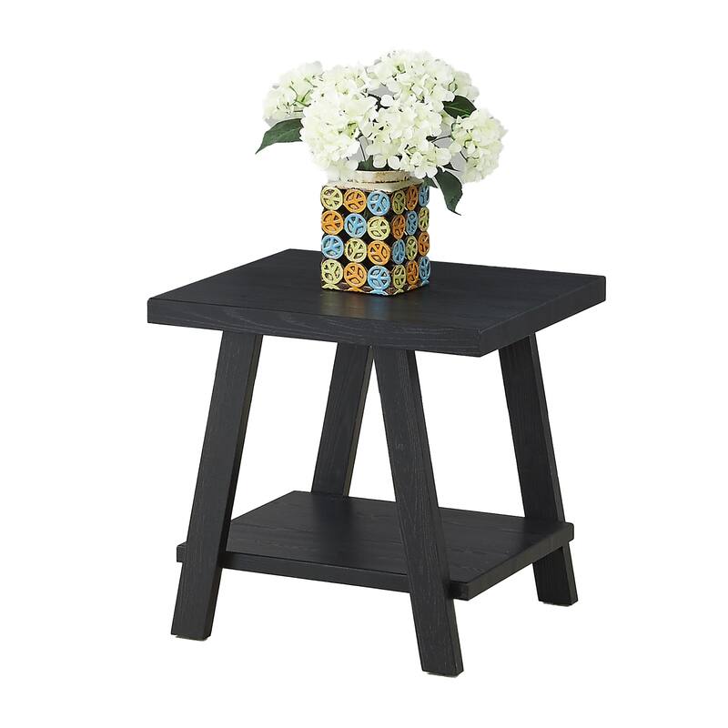 Contemporary Replicated Wood Shelf End Table
