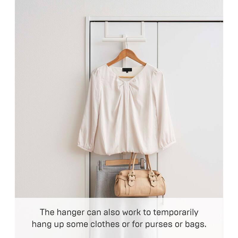 Yamazaki Home Over-the-Door Backpack Hanger, Steel, Holds 22 lbs - L 4.53 x W 10.43 x H 36.42 inches