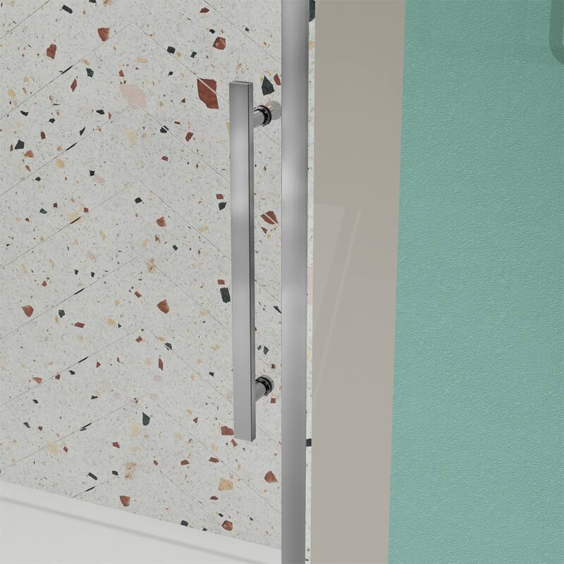 56"-60"W x 72"H Sliding Shower Door with 1/4" Tempered Glass