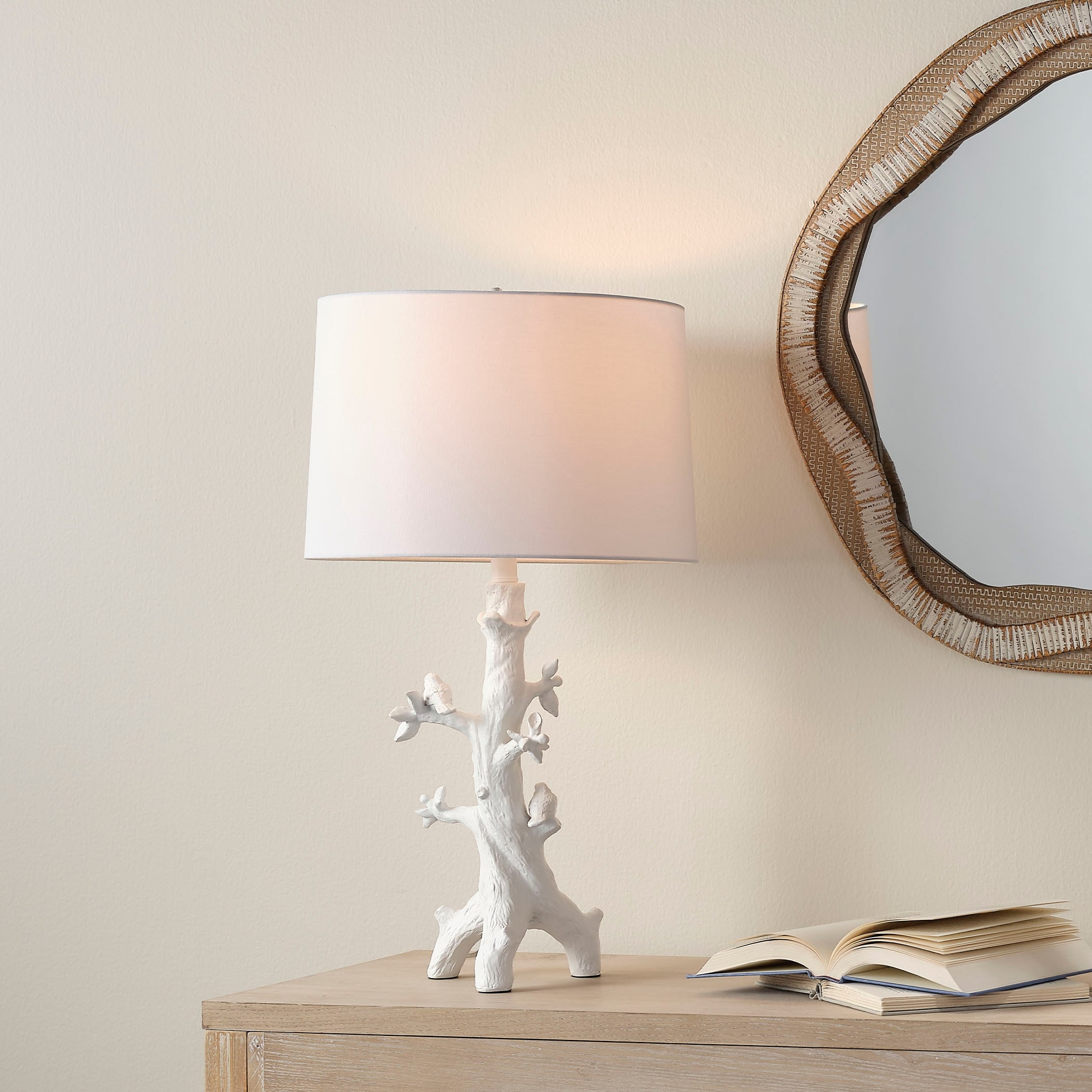 Alden Decor Grove Resin Table Lamp with Linen Shade