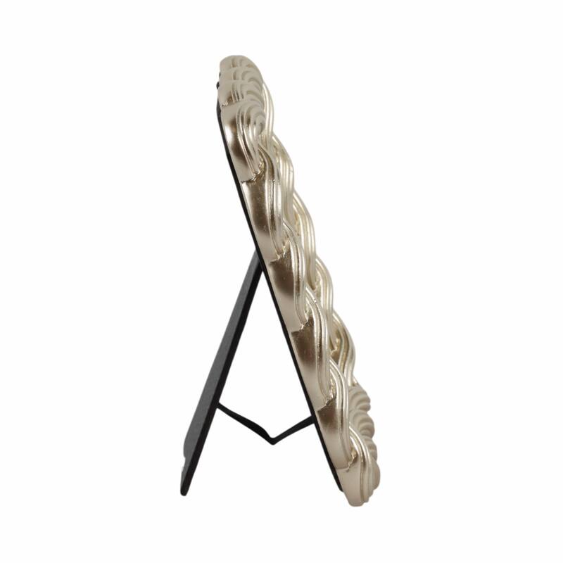 Decorative Resin and Glass Frame Twisted Rope Design - 5"x7", Gold