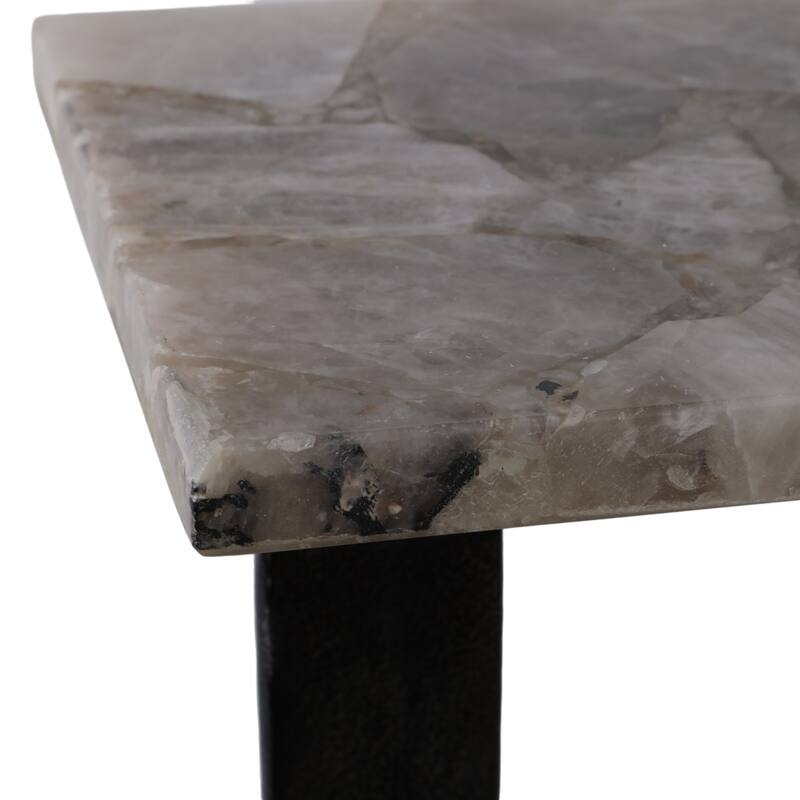 Metal Accent Table Modern Geometric Base Sleek Contemporary Design