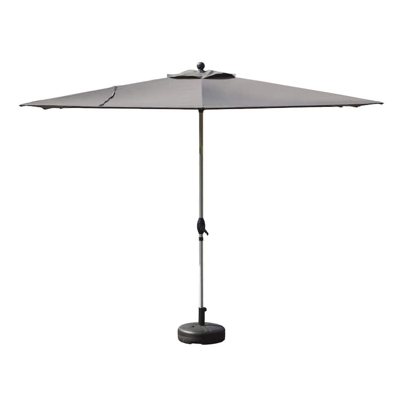 Rectangle Patio Umbrella with Crank Lift and Tilt Function - Grey