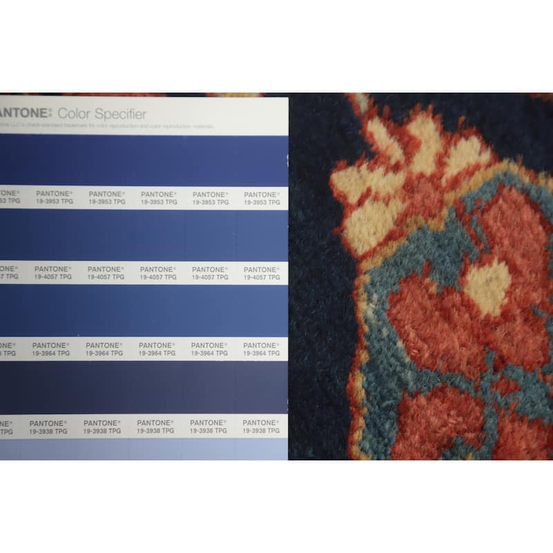 Hand Knotted Oriental 100% Wool Carpet Traditional Floral Oranges & Rust Heriz (serapi) Area Rug - 12' 0'' X 9' 7''