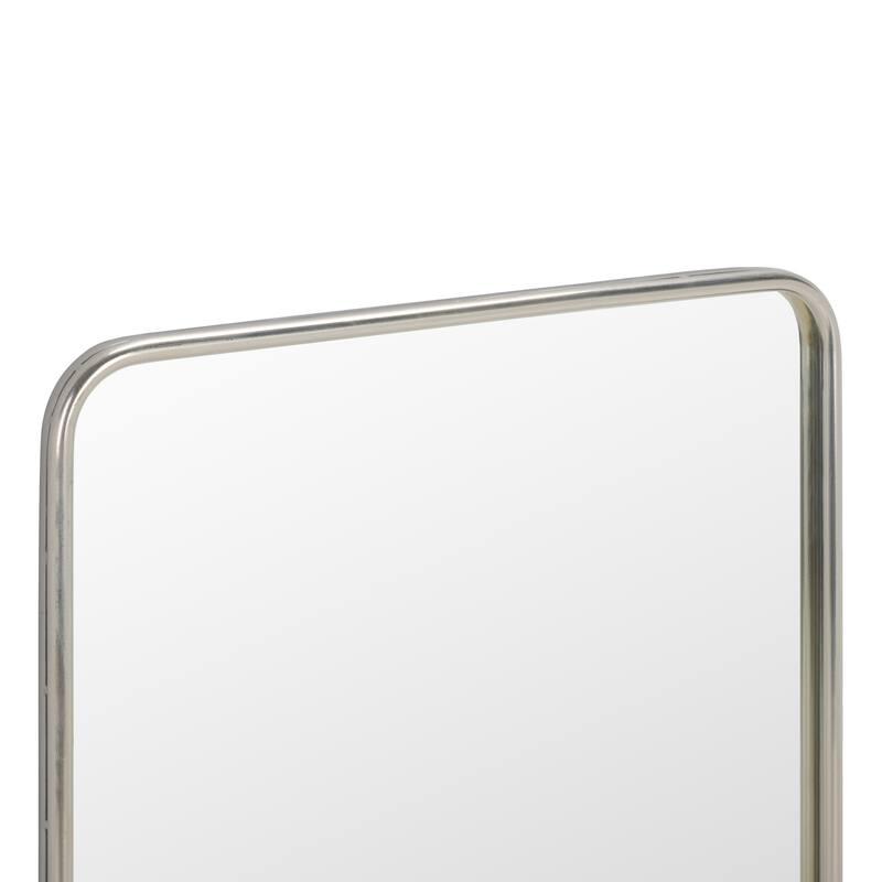 SAFAVIEH Home Base Vertical Rectangular 24"W x 1.5"D x 36"H Chrome Metal Mirror - 24"W x 1.5"D x 36"H