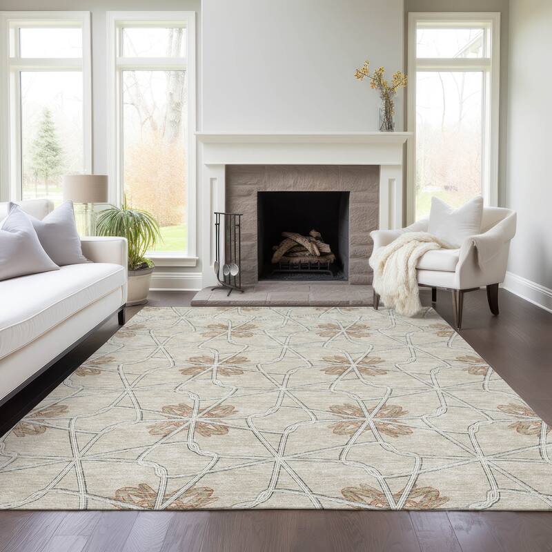 Machine Washable Indoor/ Outdoor Chantille Contempoary Whimsy Rug