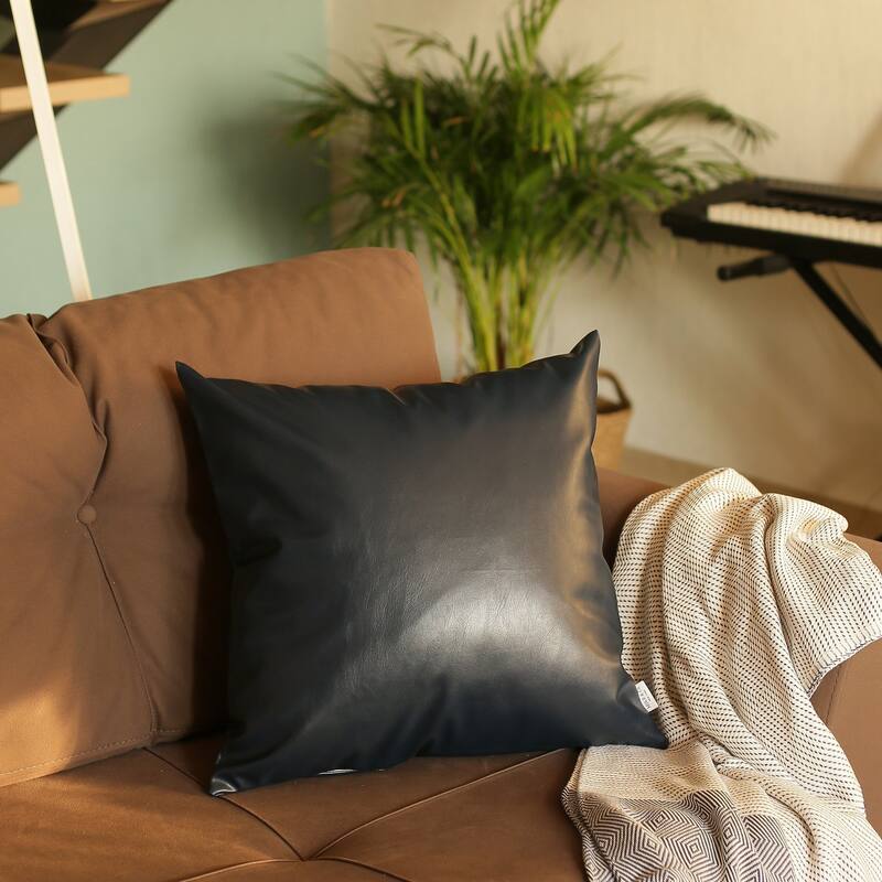 The Curated Nomad Baywood Faux Leather Pillow Cover