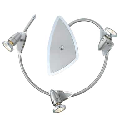 Eglo Wave 3-Light Satin Nickel and Chrome Flush Mount Track Light