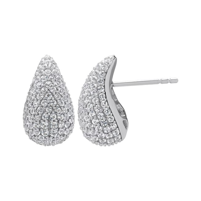 Victoria Townsend Sterling Silver Lab White Sapphire Teardrop Earrings