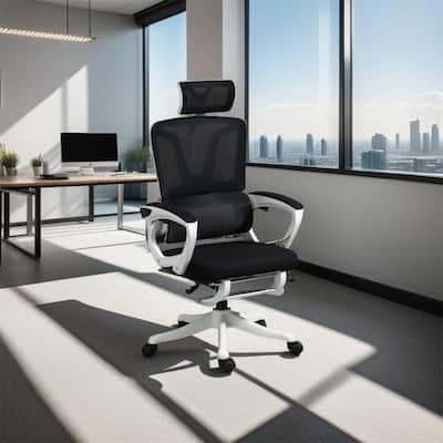 High Back Home Office Chair, Fabric Computer Desk Chair with Headrest