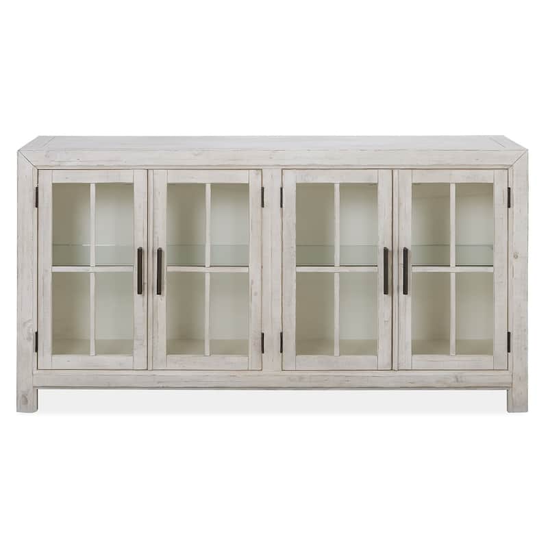 Magnussen Home Bronwyn Alabaster And Toasted Nutmeg Buffet Curio - 66''W x 19''D x 34.5''H