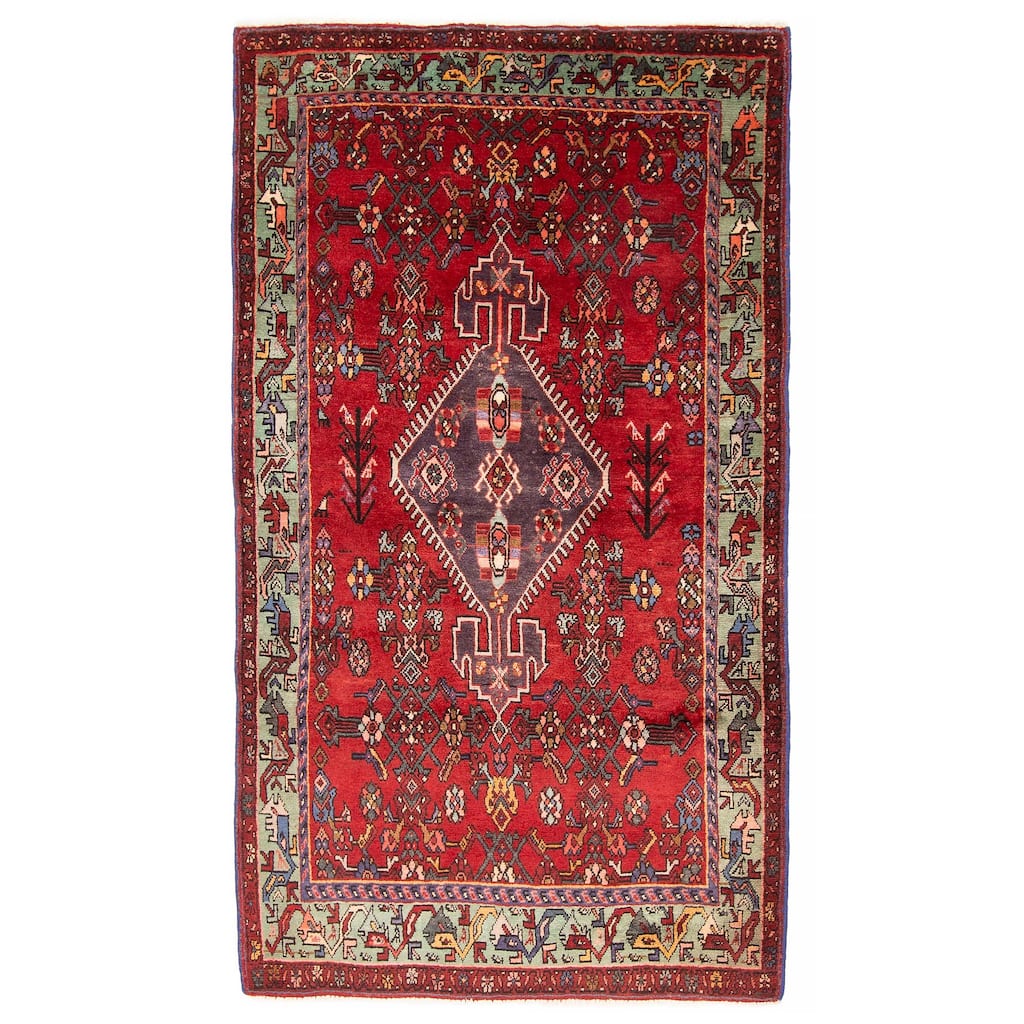 ECARPETGALLERY Hand-knotted Andelz Red Wool Rug - 4'2 x 6'11