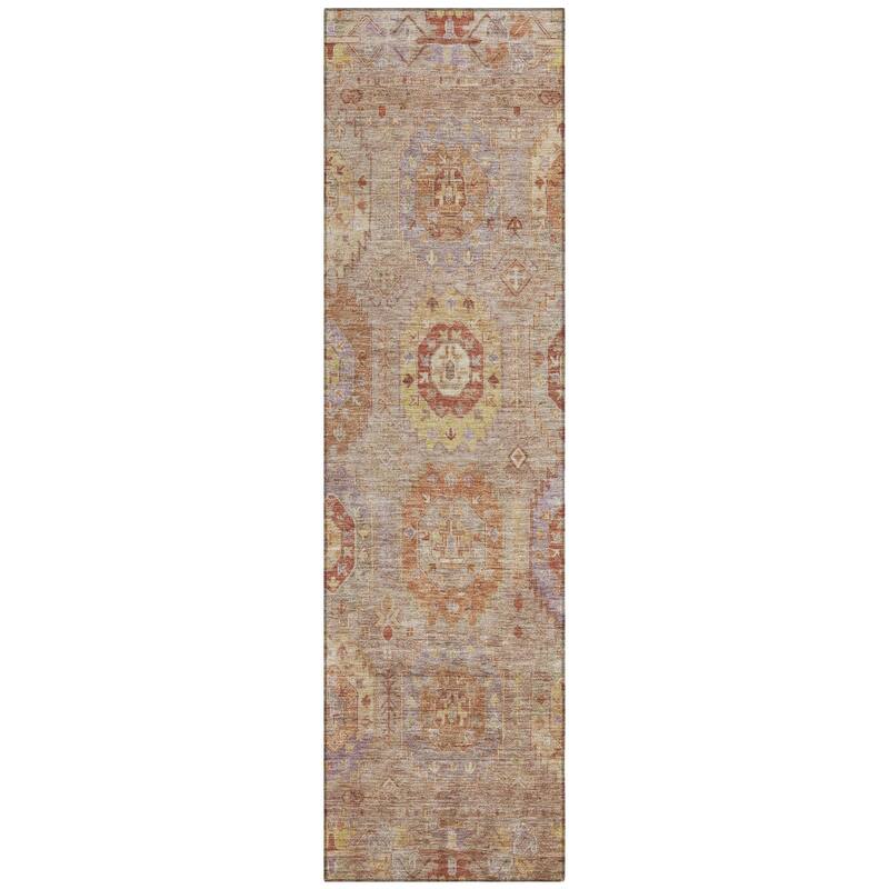 Machine Washable Indoor/ Outdoor Vintage Traditional Chantille Rug