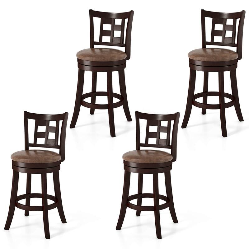 Costway Set of 2/4 Bar Stools 26" Swivel Bar Chairs with Footrest, - See Details - Set of 4
