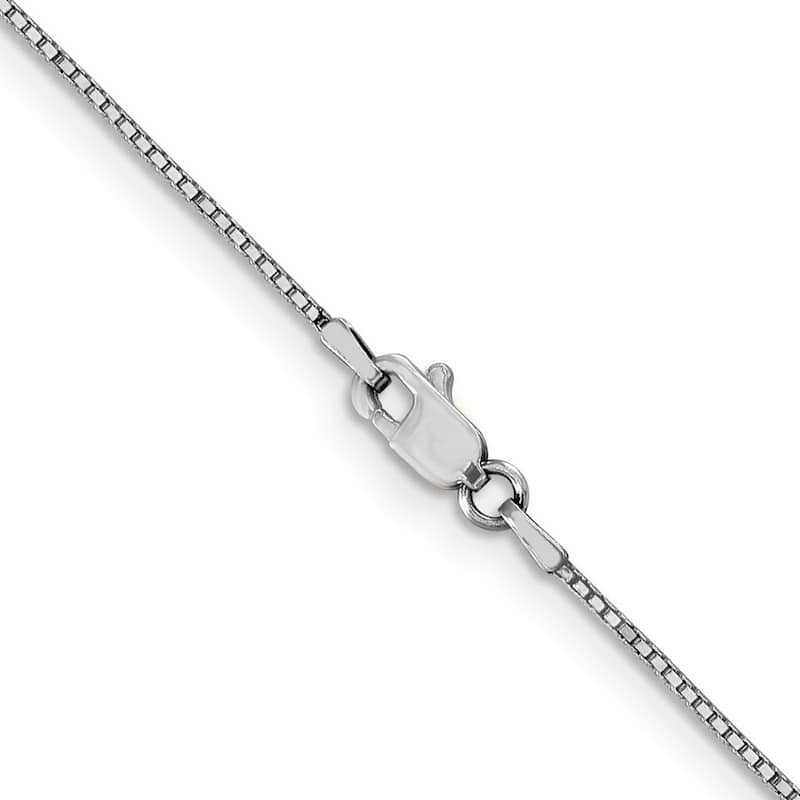Curata 10k White Gold 0.9mm Box Chain Necklace (Lobster)