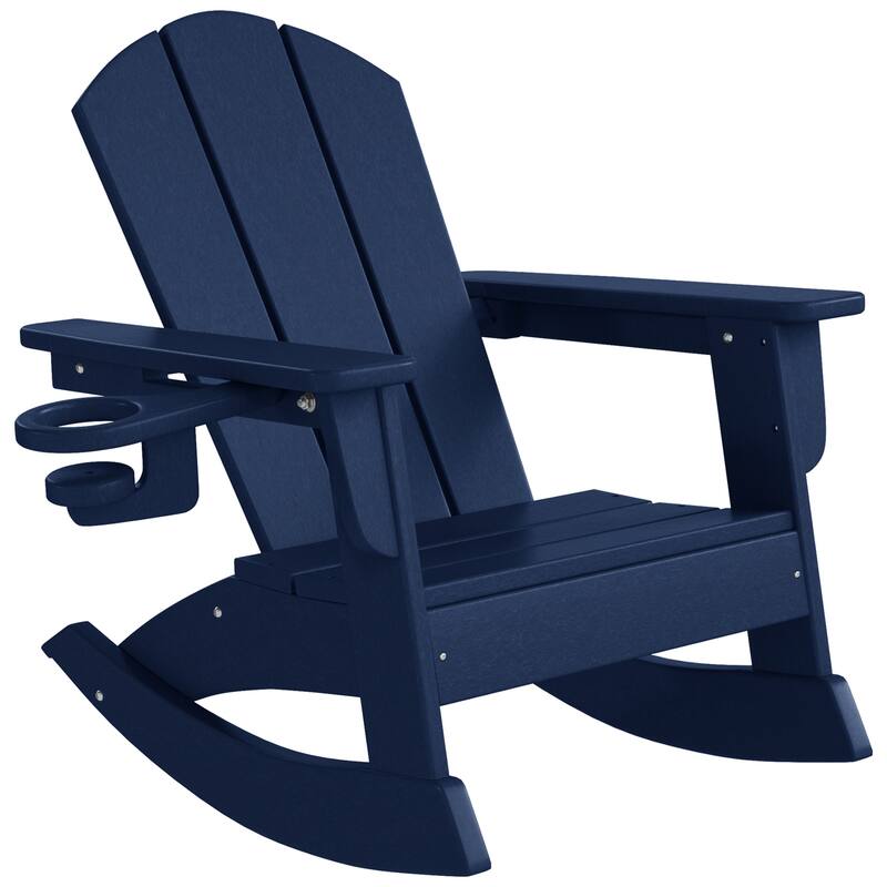 Laguna Kids Outdoor Poly Adirondack Rocking Chair with Side Table 3-Piece Set