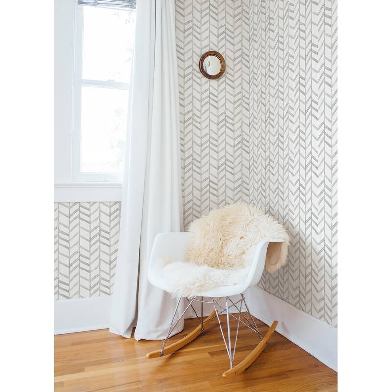 Chesapeake Fletching Grey Geometric Wallpaper