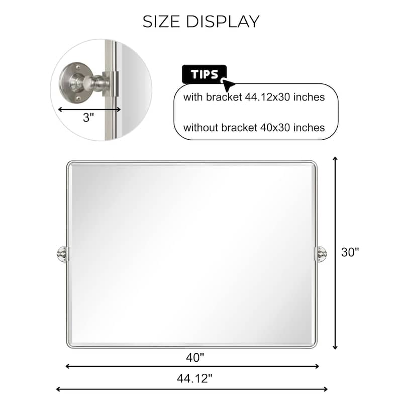 TEHOME Lutalo horizontal Beveled Bathroom / Vanity Mirror