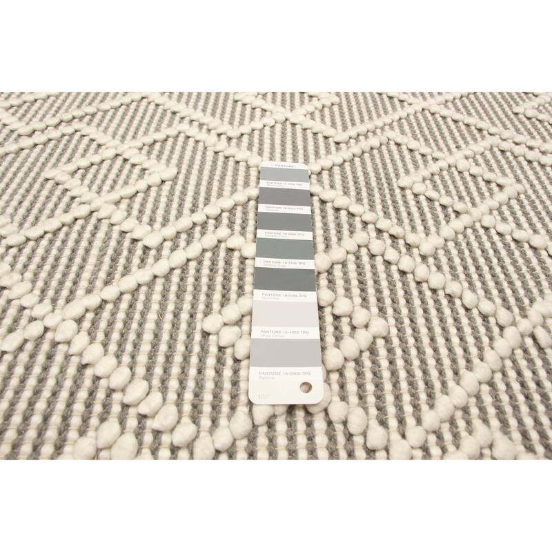 ECARPETGALLERY Braid weave Sienna Grey Wool Rug - 5'0 x 7'9
